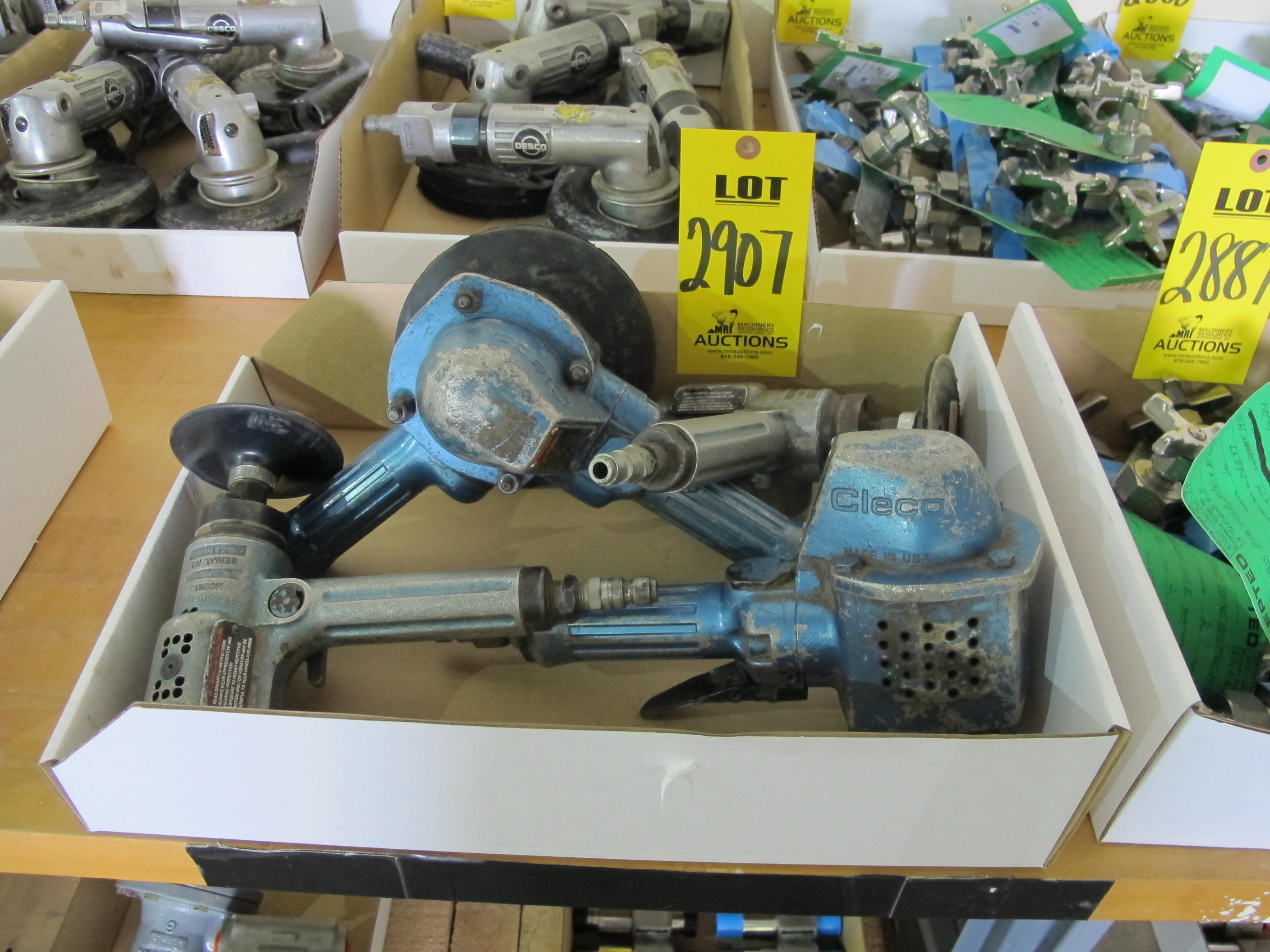 LOT (4) ASSORTED CLECO AIR GRINDERS (W-51) LOADING & HANDLING FEE $5-